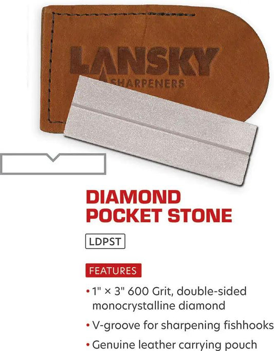 Lansky Diamond Pocket Stone LDPST For Anglers Portable Precision Sharpening Tool by Lansky
