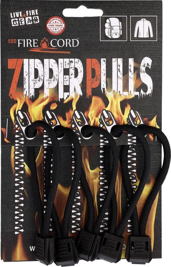 Live Fire FireCord Zipper Pulls ZP-BLACK by Live Fire