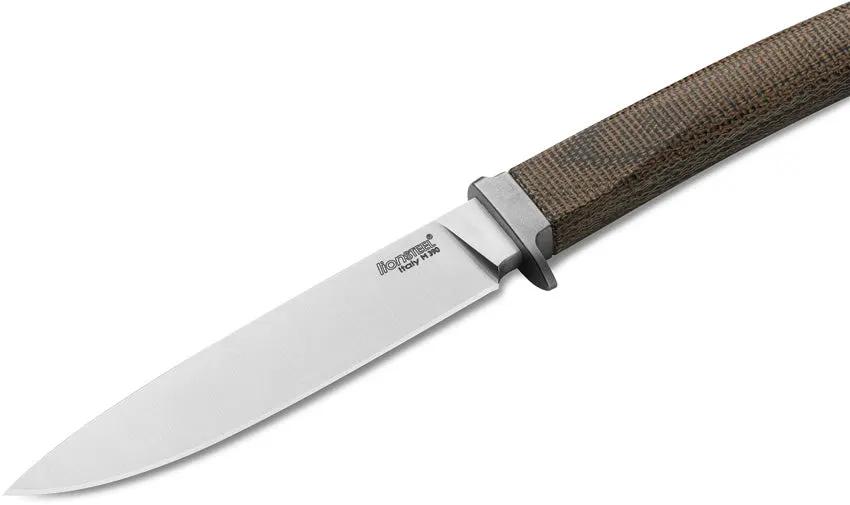 LionSTEEL AGO Fixed Blade Knife With Green Micarta Handle Titanium Guard And M390 Satin Blade For EDC Enthusiasts by LionSTEEL