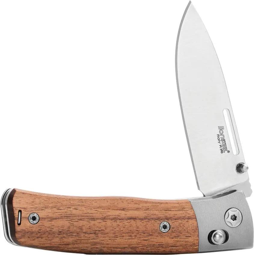 LionSteel Nini 2 Crossbar Lock Knife Santos Wood Handle M390 Blade Titanium Bolsters For EDC Enthusiasts by LionSTEEL