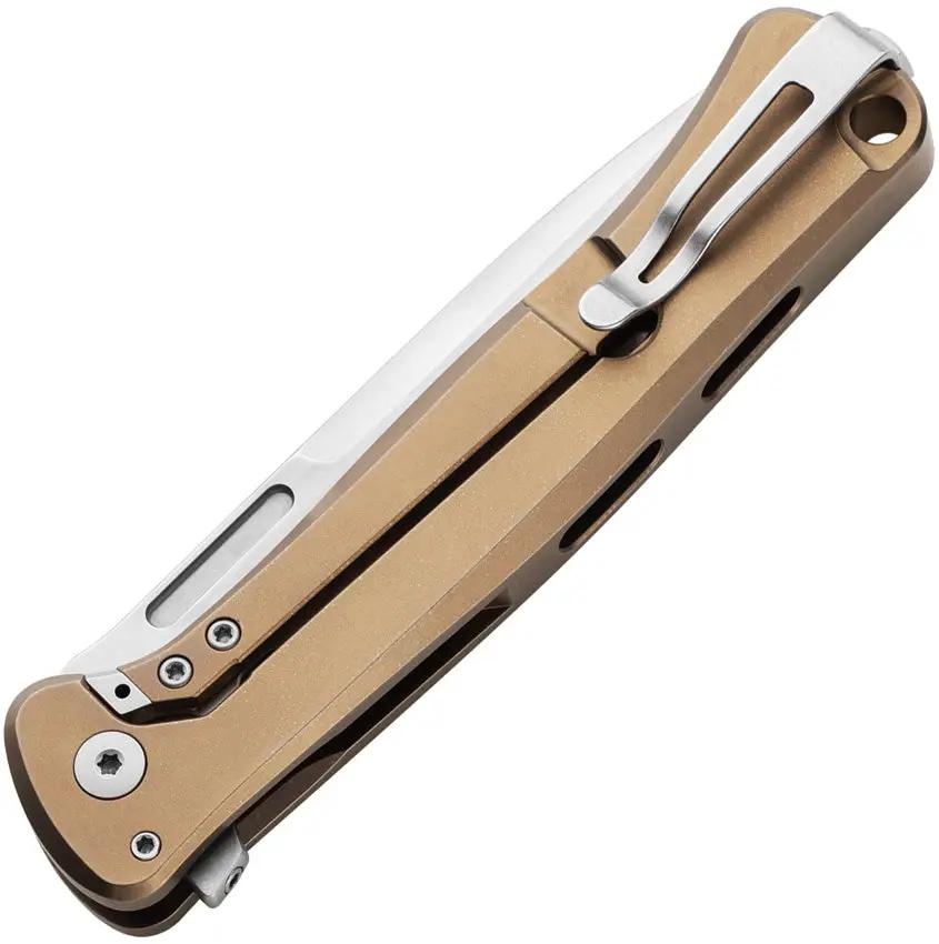 LionSteel Skinny Framelock Bronze Titanium Handle With MagnaCut Blade For Premium EDC Enthusiasts by LionSTEEL