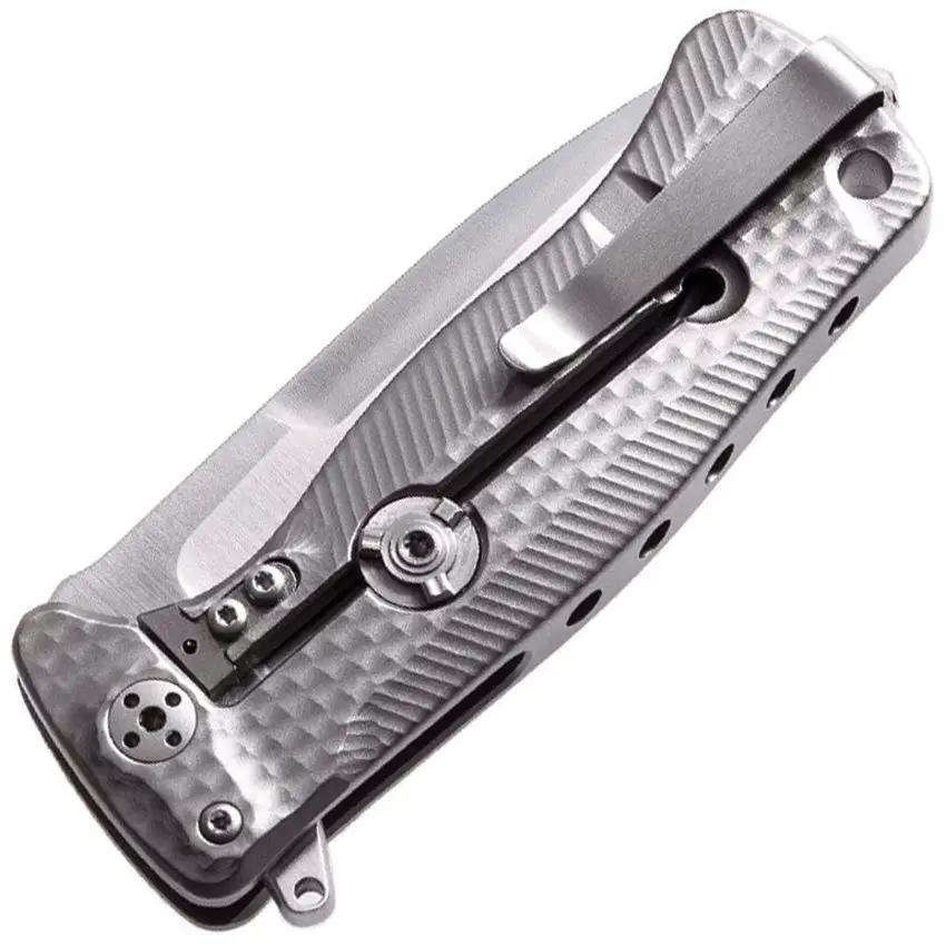 LionSteel SR22 Framelock Titanium Gray Knife For EDC Enthusiasts With Sleipner Drop Point Blade by LionSTEEL
