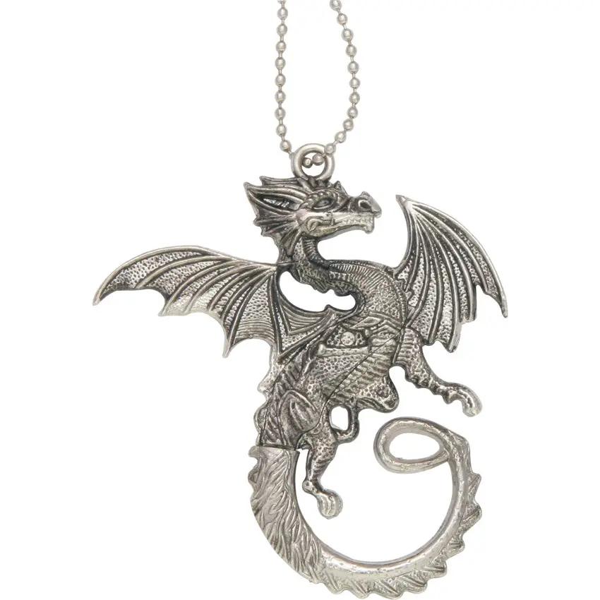 Miscellaneous Flying Dragon Neck Knife - Cast Metal Dragon Shape Revealing 1 3 8 Inch Blade by Miscellaneous