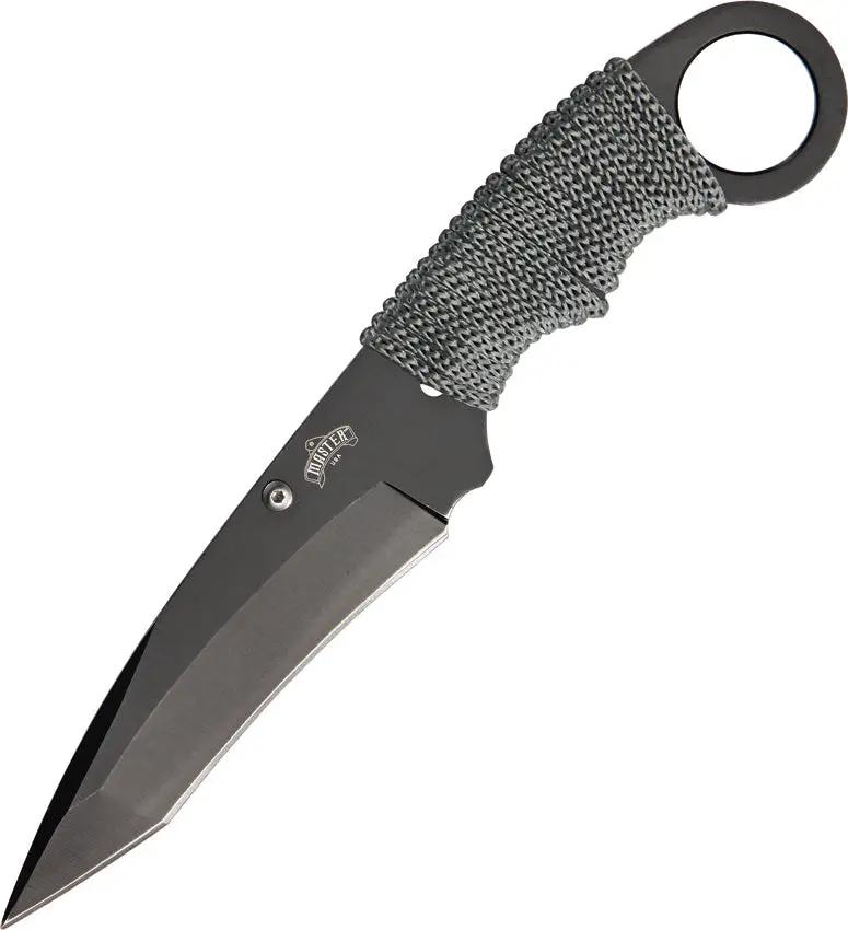 Miscellaneous Neck Knife MU-1119GC - Recurve Blade One Piece Stainless Construction With Oversized Ring Pommel by Miscellaneous