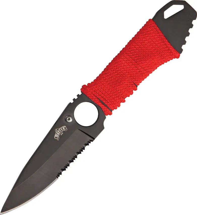 Miscellaneous Neck Knife MU-1121RD - One Piece Stainless Construction With Partially Serrated Drop Point Blade by Miscellaneous