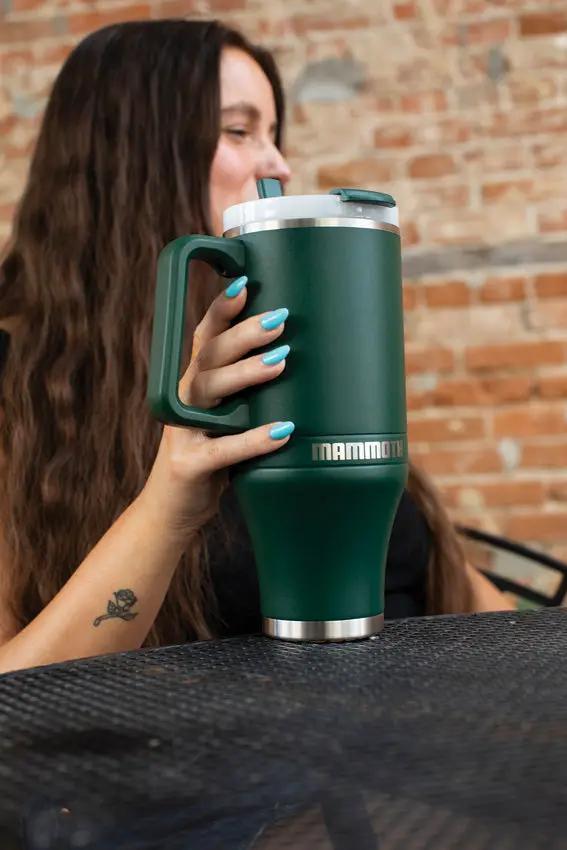 Mammoth Ascent Tumbler 40oz Dark Green - Double Wall Vacuum Insulation Keeps Beverages Hot 12 Hours Or Cold 36 Hours by Mammoth
