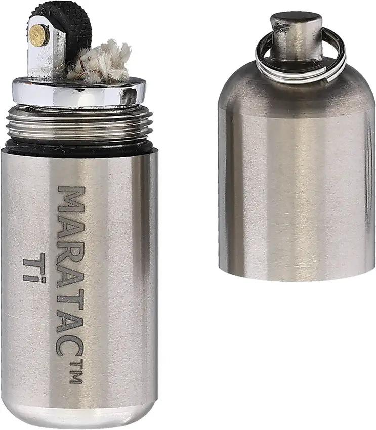 Maratac Titanium Peanut Lighter - Waterproof Vial Insert And O Ring Seal, Grade 5 Titanium by Maratac