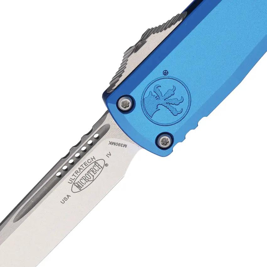 Microtech Auto Ultratech Gen IV OTF Knife For EDC Enthusiasts 11214-10BL M390MK Blue Aluminum Handle by Microtech