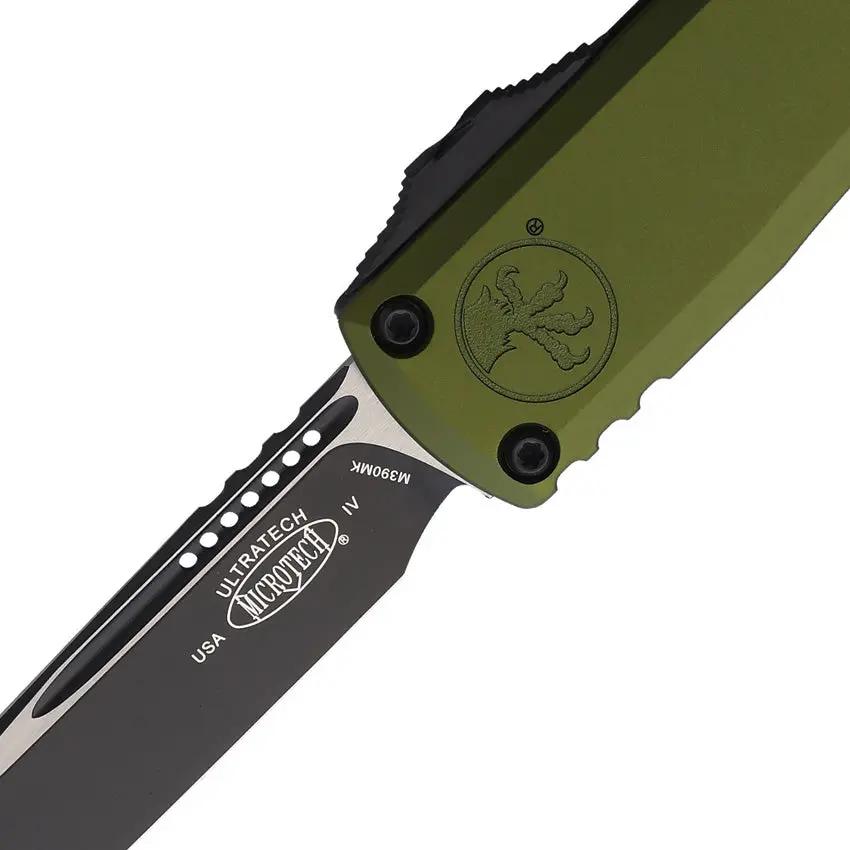 Microtech Ultratech Auto Gen IV OTF Knife 11214 1OD Two Tone M390 Blade OD Green Aluminum Handle For EDC Enthusiasts by Microtech