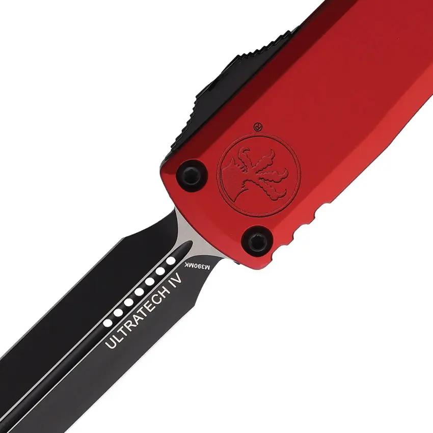 Microtech Ultratech Auto Gen IV OTF Dagger Knife With Red Aluminum Handle M390 Blade For Collectors by Microtech