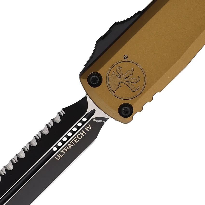 Microtech Ultratech Automatic Opening Knife For EDC Gen IV OTF Bohler M390MK Dagger Blade Tan Aluminum by Microtech