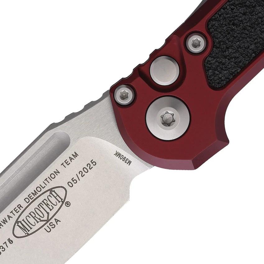 Microtech Auto LUDT Button Lock Gen III Knife For EDC Enthusiasts With Bohler M390MK Blade And Merlot Aluminum Handle by Microtech
