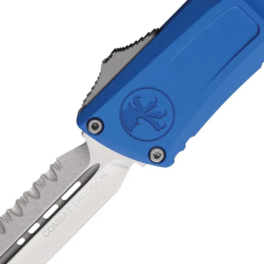 Microtech Auto Combat Troodon DE Gen III Knife For Tactical EDC Fans With 4in Serrated Blade And Glass Breaker by Microtech