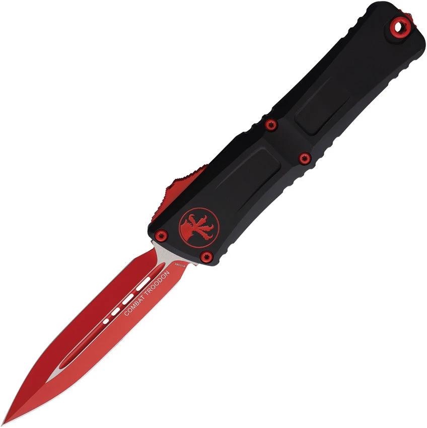 Microtech Auto Combat Troodon DE Gen III Dagger Knife 4in Red Cerakote M390 Blade by Microtech