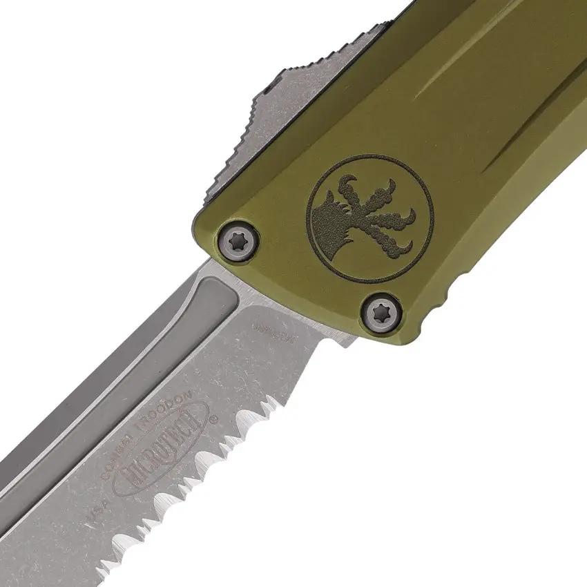 Microtech Auto Combat Troodon Gen III Automatic Knife With M390 Blade And Glass Breaker For Tactical Enthusiasts by Microtech