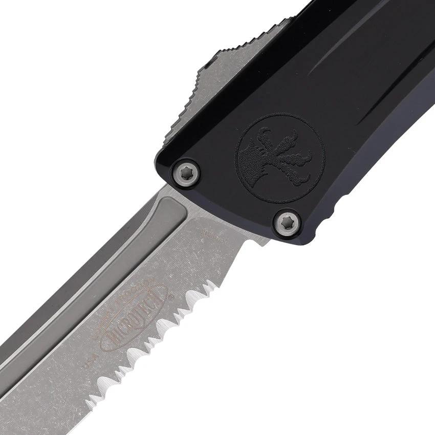 Microtech Auto Combat Troodon TE Gen III 1144-11AP Automatic Knife Black Aluminum Handle for Tactical EDC by Microtech