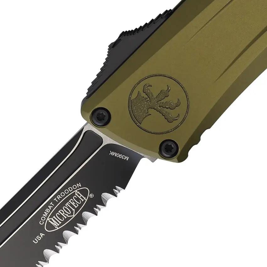 Microtech Auto Combat Troodon Gen III Tactical Knife With M390 Blade OD Green Handle For Collectors by Microtech