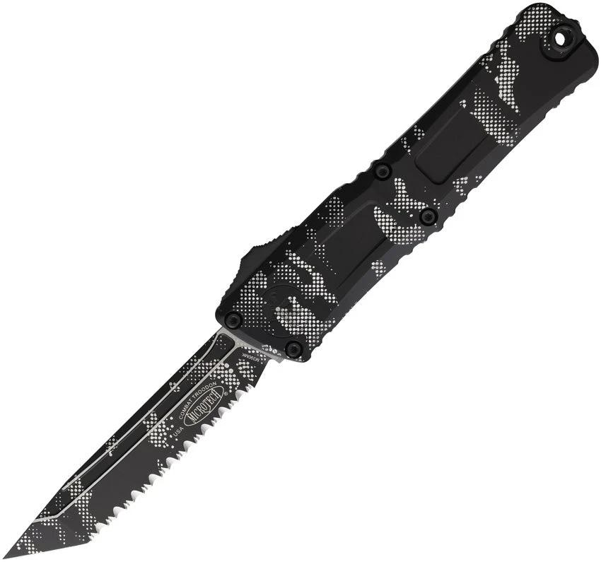 Microtech Auto Opening Combat Troodon Gen III Tactical Knife With M390MK Blade Pixel Camo 5.38in Closed For EDC Pros by Microtech