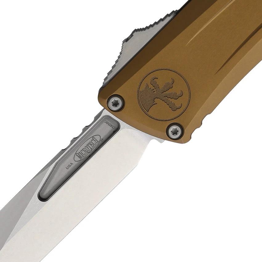 Microtech Auto Combat Troodon Gen III Automatic Knife Ideal For Tactical EDC Enthusiasts M390 4 Inch Blade Tan Aluminum by Microtech