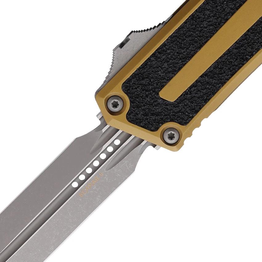 Microtech Scarab II OTF Auto Knife Gen III AP 1180-10APTA With M390MK Blade And Apocalyptic Finish For EDC by Microtech