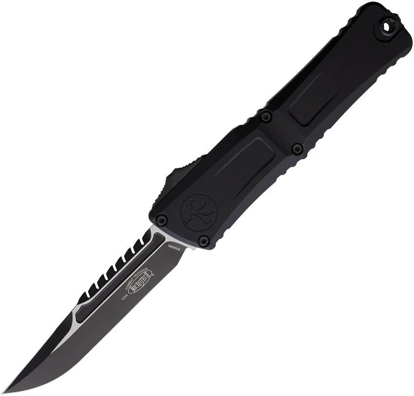 Microtech Auto Open Tactical Troodon Intercepto 1217-1TS Bohler M390MK Black Aluminum Handle For Tactical Collectors by Microtech