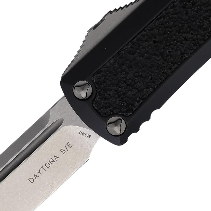 Microtech Daytona Auto OTF Knife Black Aluminum Handle With Traction Inlay Glass Breaker EDC Tactical by Microtech