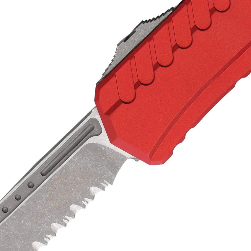 Microtech Auto Cypher II OTF Knife Automatic Opening Premium Red Aluminum Handle M390 Wharncliffe For EDC Enthusiasts by Microtech
