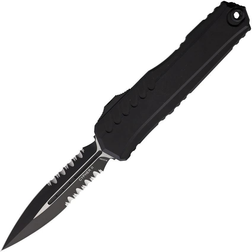 Microtech Auto Cypher II D E OTF Knife Tactical Auto Opening 5 Inch Closed 3.5 Inch Blade Glass Breaker For Pros