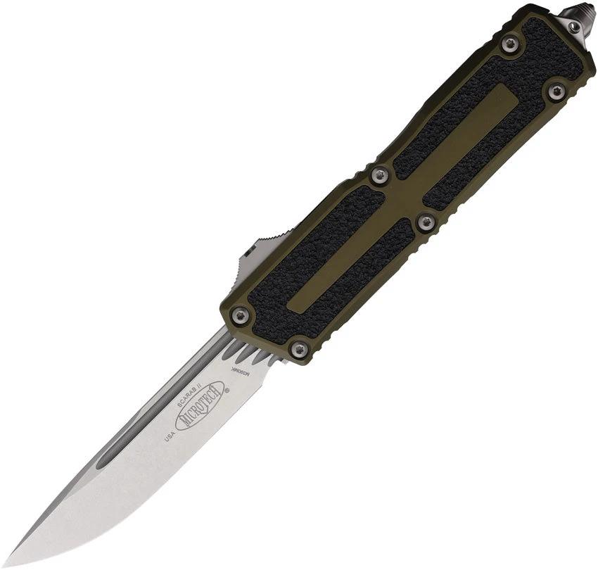 Microtech Scarab II Auto OTF Knife Gen III 1278-10OD Glass Breaker M390 Blade For Tactical Enthusiasts