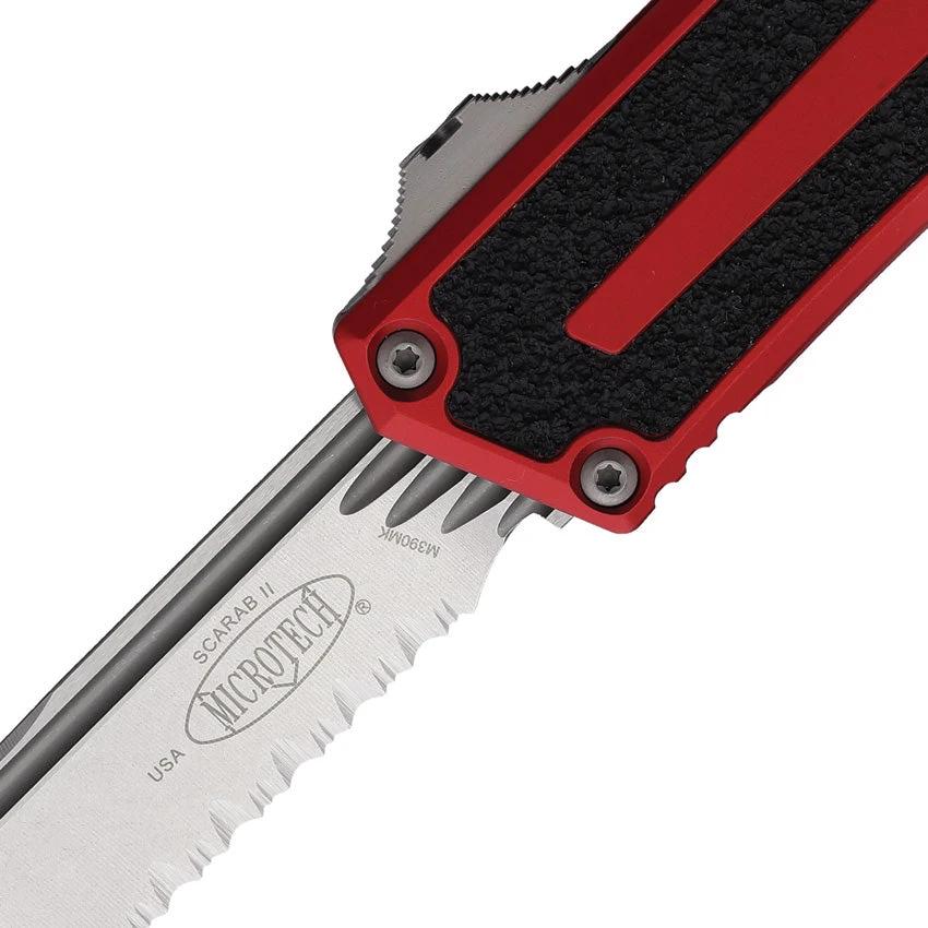 Microtech Scarab II OTF Premium Automatic Knife Gen III 1278-11RD Red Aluminum Handle For Tactical Enthusiasts by Microtech