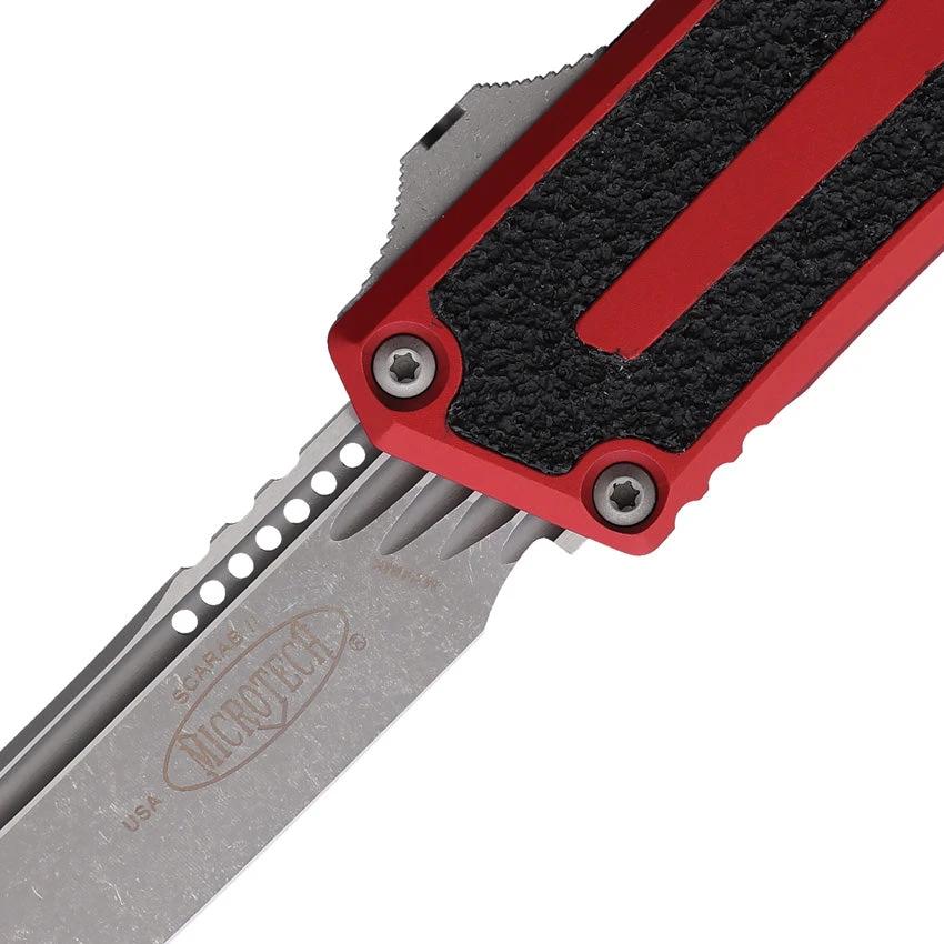 Microtech Auto Scarab II OTF Knife Gen III 127910APRD Red Aluminum Handle M390MK Blade For Tactical EDC by Microtech