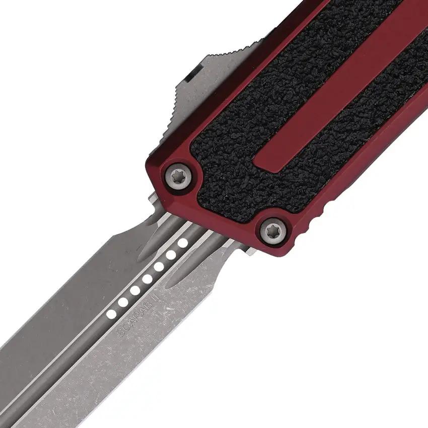Microtech Auto Scarab II OTF Knife Automatic Opening Gen III 1280 10APMR Apocalyptic Finish For Collectors by Microtech
