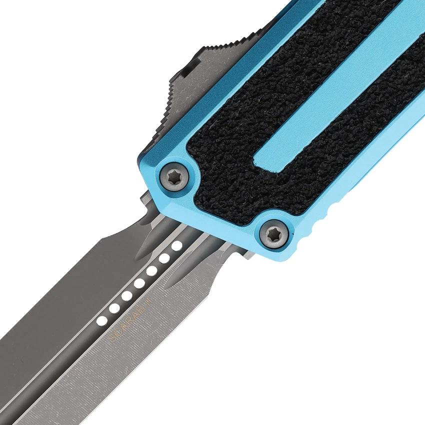 Microtech Scarab II Auto OTF Knife Turquoise Handle M390MK Blade Glass Breaker For Tactical EDC by Microtech