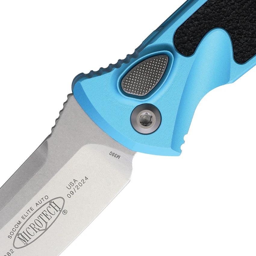 Microtech Auto Socom Elite Buttonlock Knife Automatic Opening 5 Inch Turquoise Aluminum Handle Pro EDC by Microtech