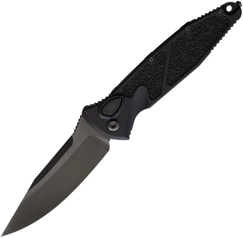 Microtech Socom Elite Buttonlock Automatic Knife for EDC Enthusiasts with DLC Black Handle and Glass Breaker by Microtech