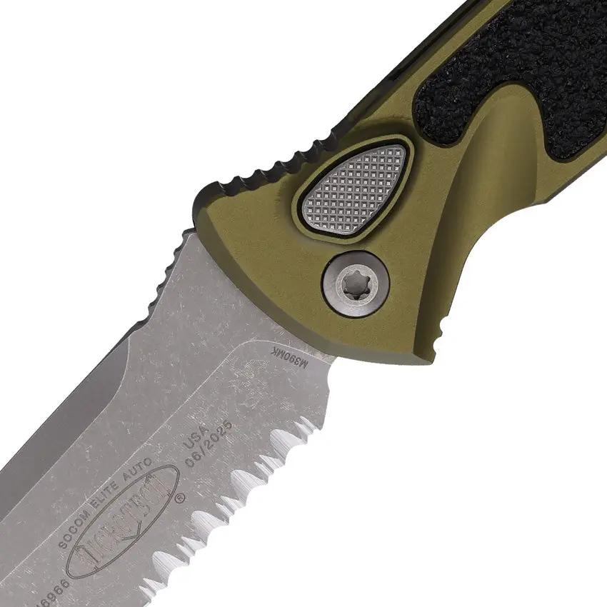 Microtech Auto Socom Elite Buttonlock Knife For Tactical Enthusiasts Automatic Opening Apocalyptic M390MK Tanto by Microtech