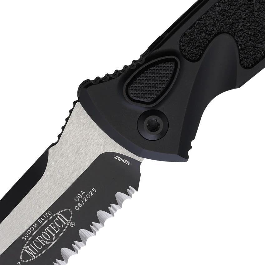Microtech Auto Socom Elite Buttonlock Automatic Knife For EDC Pros With 4 Inch Serrated Bohler M390 Blade by Microtech