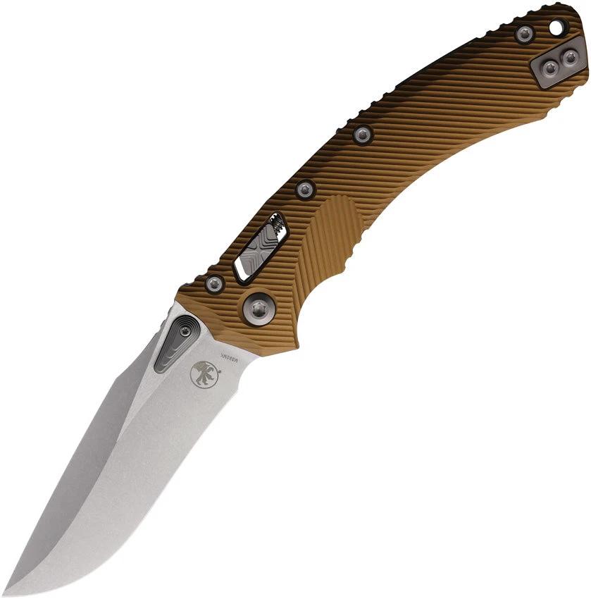 Microtech Amphibian Ram-Lok Folding Knife Tan Flu Premium M390MK Blade For Tactical EDC Enthusiasts