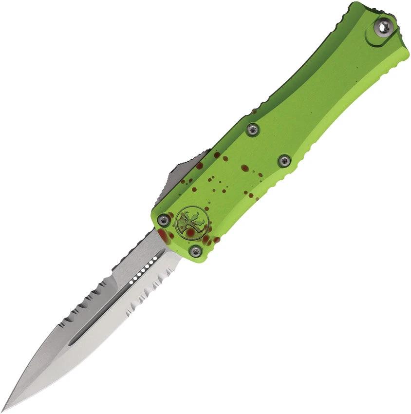 Microtech Auto Hera II OTF Mini Double Edge Knife 3in Dagger Blade M390MK Aluminum Handle For Tactical Enthusiasts