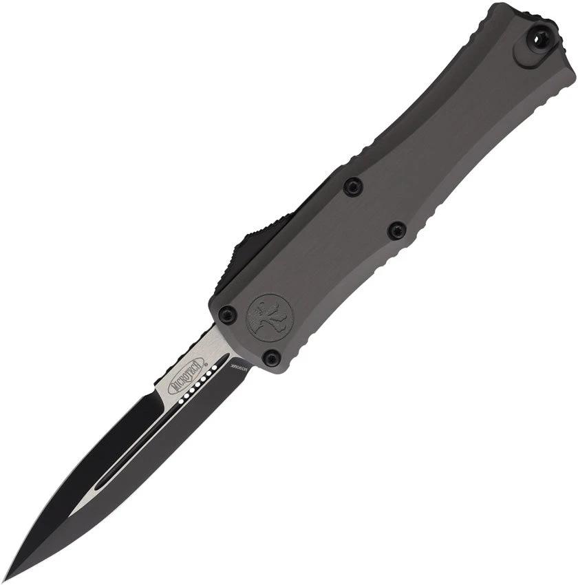 Microtech Auto Hera II Mini OTF Knife With Automatic Opening Gray Aluminum Handle Bayonet Blade For EDC Enthusiasts