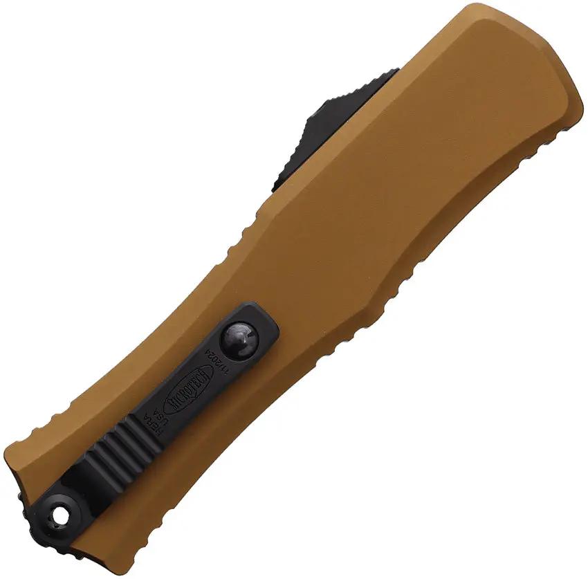 Microtech Hera II Mini OTF Auto Knife Bayonet Blade M390 Two Tone Tan Handle EDC Ready by Microtech