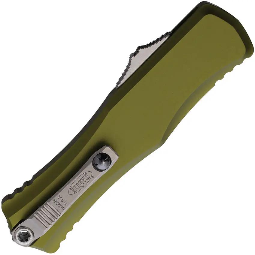 Microtech Auto Hera II OTF Knife Recurve Blade M390 Steel OD Green Aluminum Handle EDC Ready by Microtech
