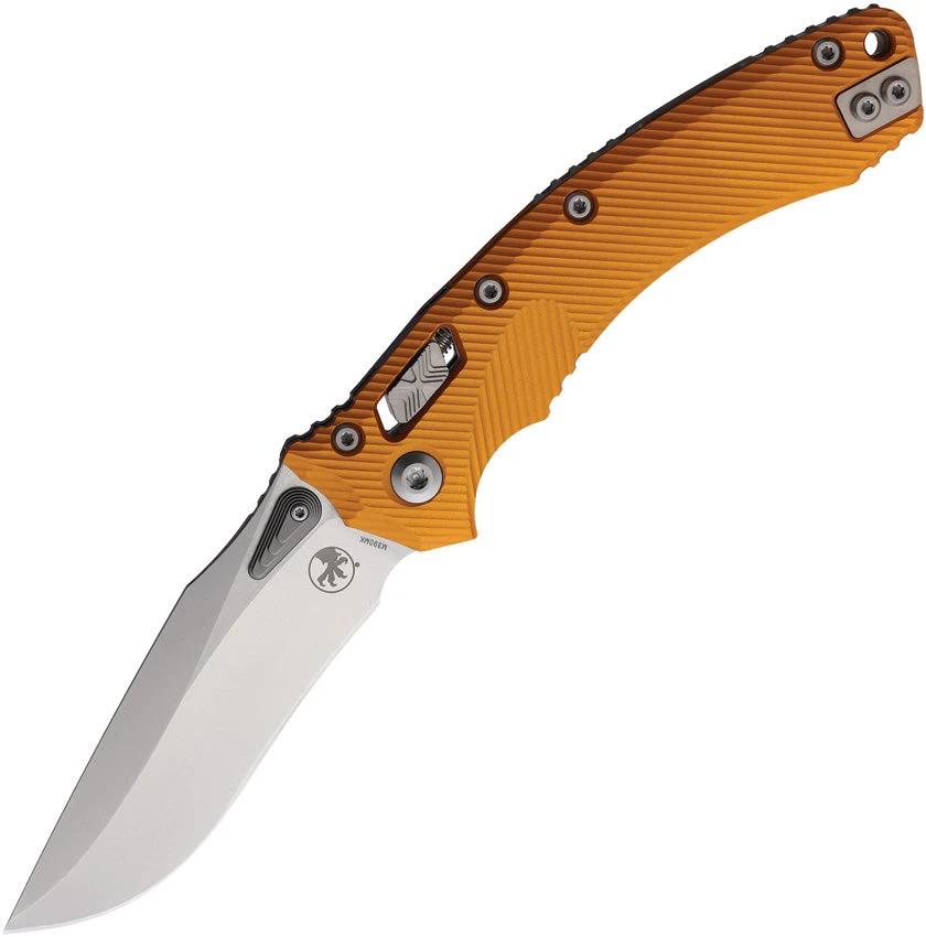 Microtech Amphibian S E Ram Lok Orange Aluminum Handle M390 Stonewash Blade EDC Knife by Microtech