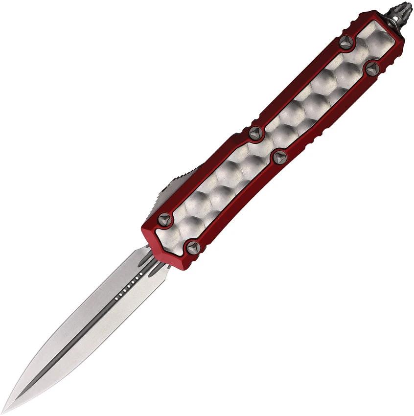Microtech Auto Makora D E OTF Knife Red Handle Automatic Opening Double Edge Dagger Blade EDC Enthusiasts by Microtech