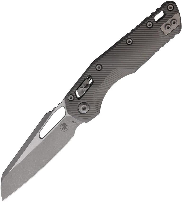 Microtech Ram-Lok AP 210 Tactical Knife With M390MK Blade Apocalyptic Finish Gray Aluminum Handle For EDC Enthusiasts by Microtech