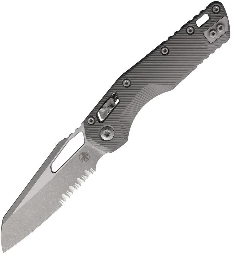 Microtech Ram-Lok AP PS Gray Knife 5In Closed Frame 3.75In M390 Blade for Everyday Carry Enthusiasts by Microtech