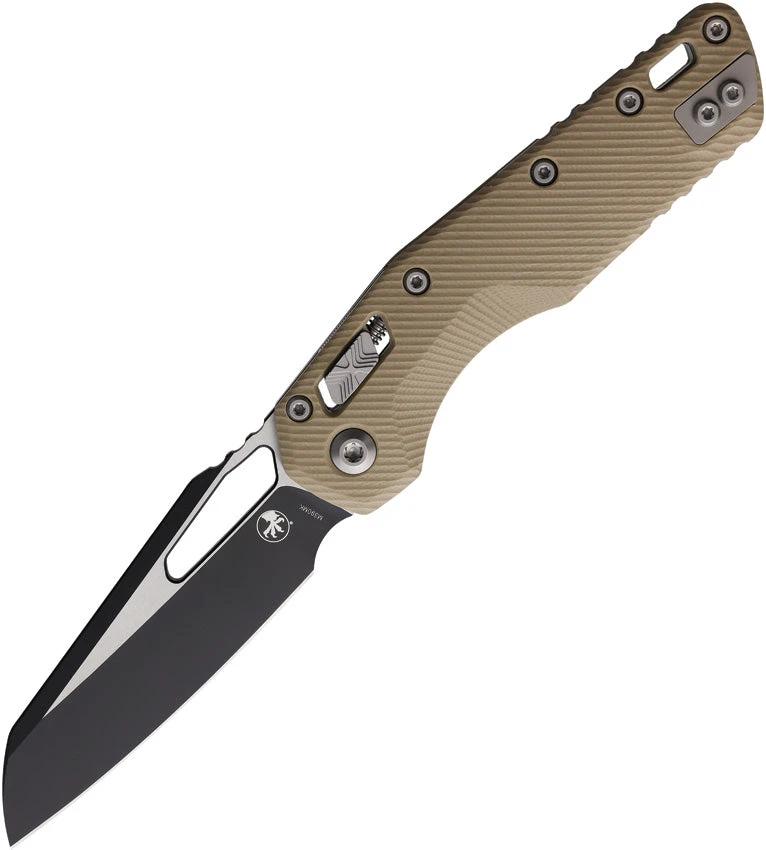 Microtech Ram-Lok Tan EDC Knife M390MK Sheepsfoot Blade 3.75In Closed 5In G10 Handle Boxed by Microtech