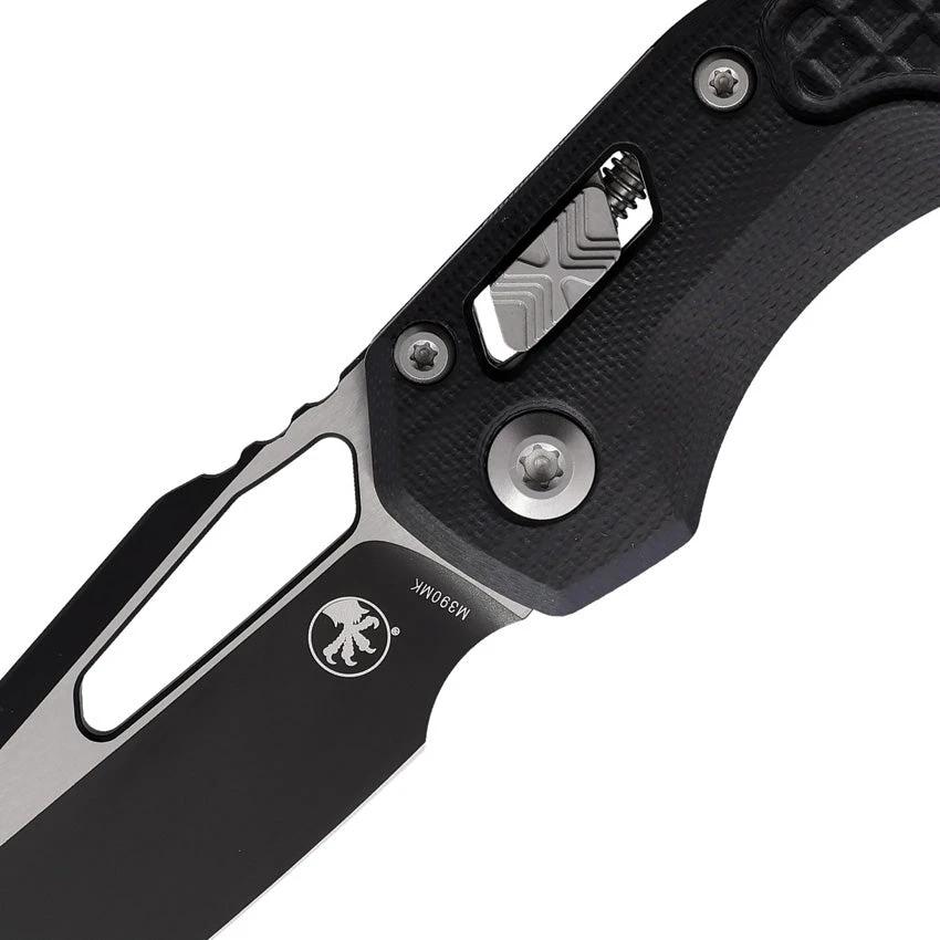 Microtech Ram-Lok Frag G10 Knife Black 5in Closed Bohler M390MK Two Tone Sheepsfoot Blade For Tactical EDC Pros by Microtech