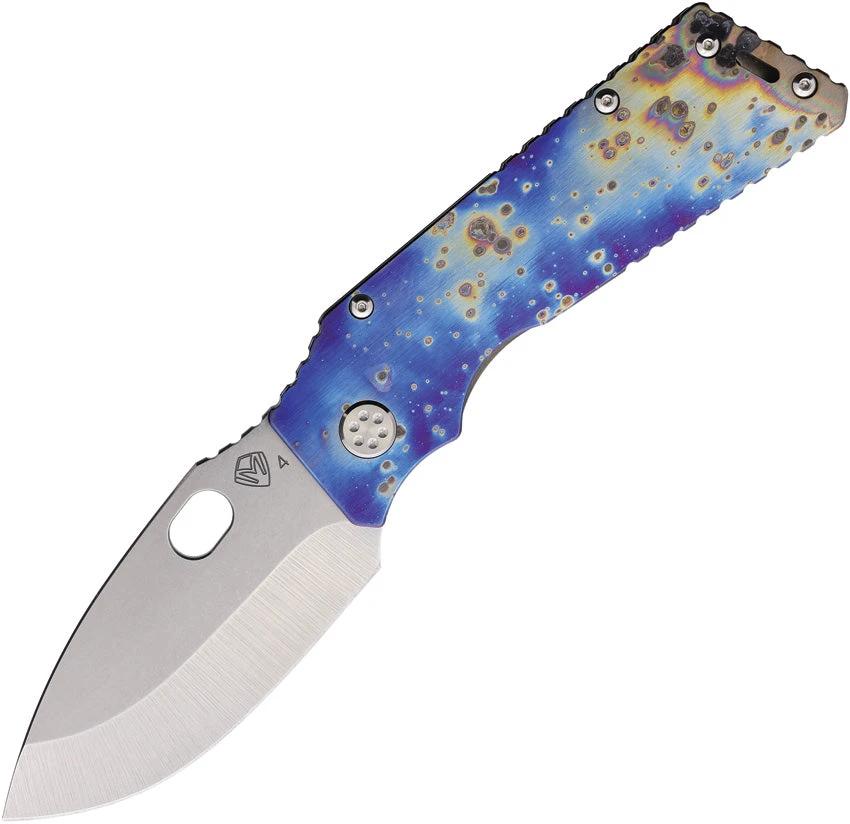 Medford TFF-1 Framelock - S45VN Drop Point Blade, Solar Flare Titanium Handle With Thumb Pull And Pocket Clip