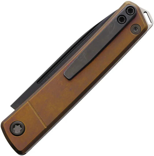 Medford Gentleman Jack 2 Brz Tanto - Bronze Handle Black PVD Blade 4 Inch Closed by Medford